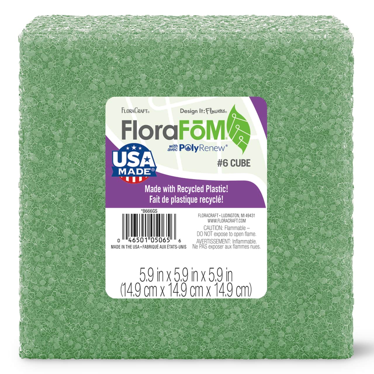 FloraCraft&#xAE; FloraF&#x14D;M&#xAE; Foam Cube, 5.9&#x22;